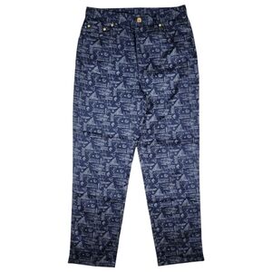 LRL Ralph Lauren Pants‎ Womens 8 Navy Blue Sailboat Print Nautical Preppy Ankle
